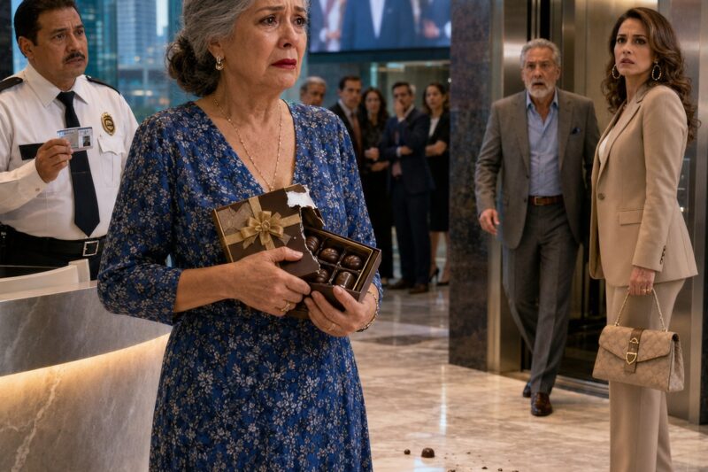 Durante cuarenta años creyó ser la esposa de un director respetable; fue a sorprenderlo con una caja de bombones en su aniversario laboral, pero el guardia del rascacielos miró su identificación, bajó la voz y le dijo que la señora Villalba ya estaba dentro