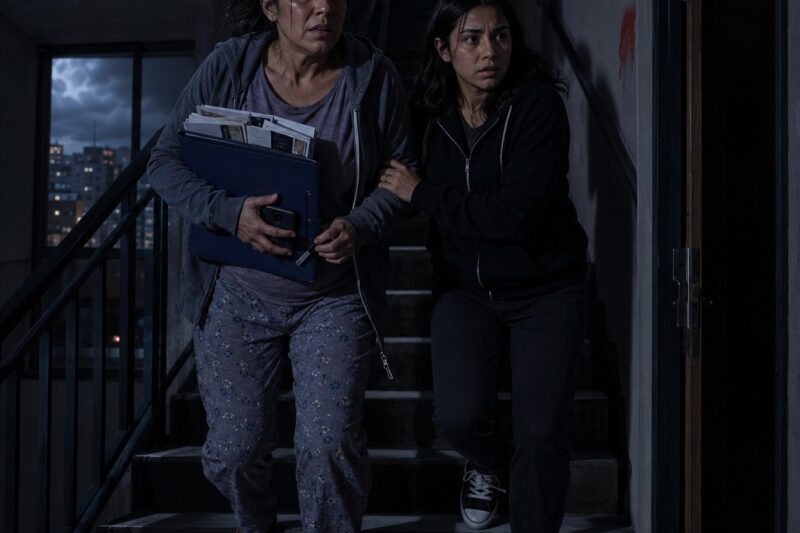 A las tres de la madrugada, mi hija me obligó a huir del edificio sin encender la luz; al amanecer, el grupo de vecinos reveló que nuestra puerta no era la única marcada y entendí que aquella noche alguien había apagado mucho más que la electricidad para atraparnos