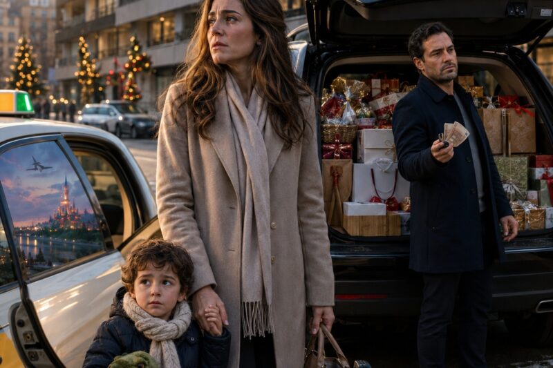 Mi marido llenó el coche de cestas, jamones y vino para sus padres, y cuando no quedó sitio para nuestro hijo y para mí, me mandó en autobús; esa mañana no discutí: apagué el móvil, cogí a mi hijo de la mano y compré dos billetes a París